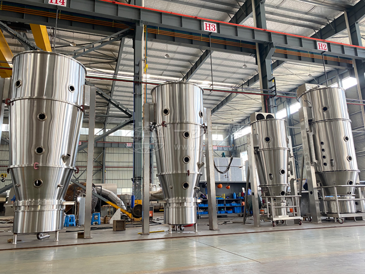 FL沸騰制粒機試車現(xiàn)場